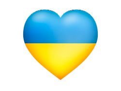 An image showing a heart in blue and yellow depicting the Ukrainian flag